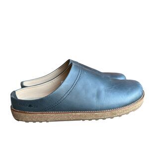 Haflinger Adventure Leather Slip-On Clogs Mens Sz 14 (EU 48) Blue Comfort Mules